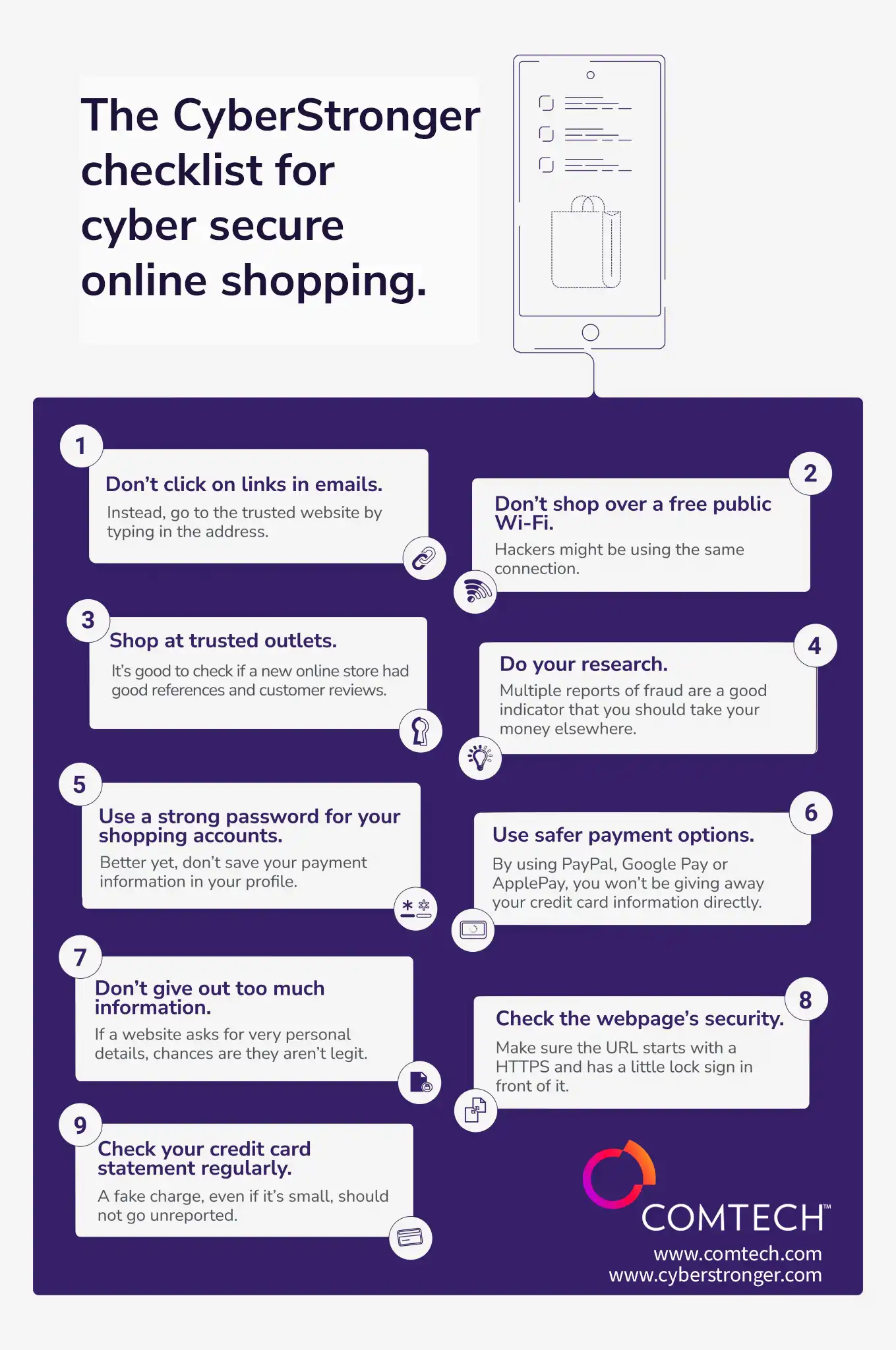 The Comtech checklist for cybersecure online shopping