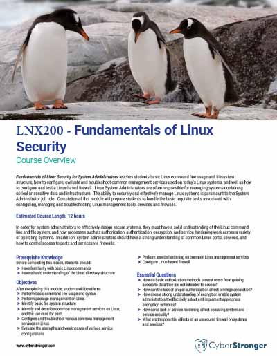 LNX200 - Fundamentals of Linux Security